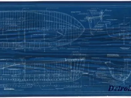 Blueprint - 40 Foot Utility Boat,
Construction Plan and General Arrangement