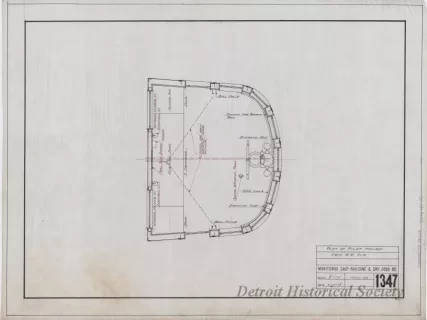 Drawing, Technical - Plan of Pilot House, Erie R.R. Tug