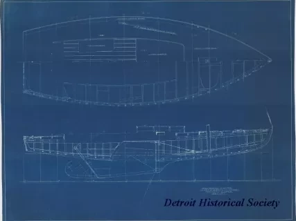 Blueprint - Construction Plan for 
I.L.Y.A. [Inter-Lake Yachting Association] One Design Class Catboat
