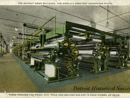 Postcard - The Detroit News Building, The World's Greatest Newspaper Plant