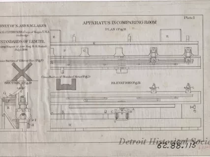 Drawing, Technical - Survey of N. and N.W. Lakes, 
Standards of Length