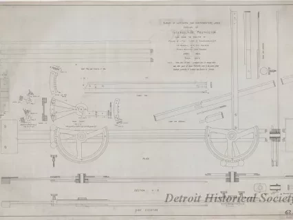 Drawing, Technical - Survey of Northern and Northwestern Lakes,
Design of Intersection Protractor