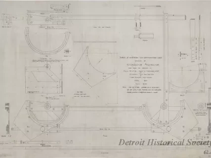 Drawing, Technical - Survey of Northern and Northwestern Lakes,
Design of Intersection Protractor