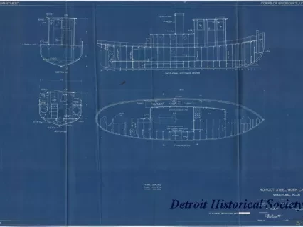 Blueprint - 40 Foot Steel Work Launch,
Structural Plan