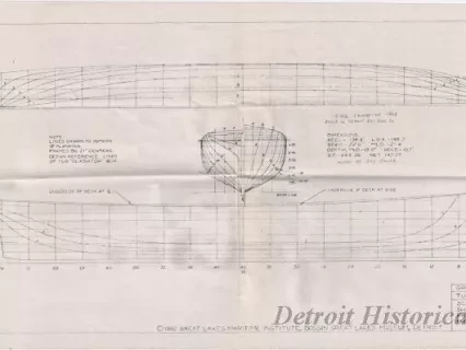 Blueprint - Tug Champion of Detroit, 1868
