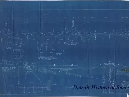 Blueprint - Proposed Method of Reinforcing Michigan Central Ry. [Railway] 
Dock for Mooring D&C Boats