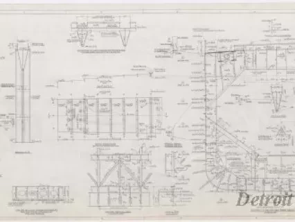 Drawing, Technical - SS Joseph S. Young Lengthening, 
Midship Section and Transverse Bulkhead