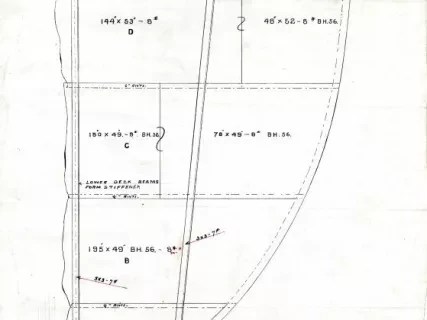 Drawing, Technical - Bulkhead at Frame 56,
Str. [Steamer] No. 66