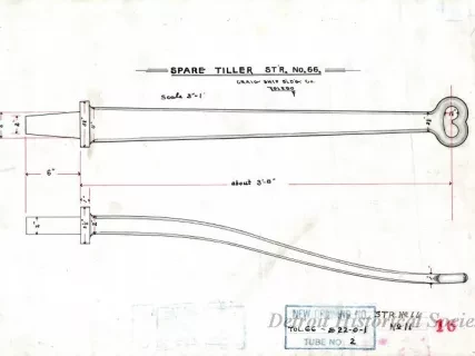 Drawing, Technical - Spare Tiller,
Str. [Steamer] No. 66