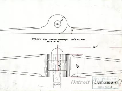 Drawing, Technical - Straps for Cargo Doors,
Str. [Steamer] No. 66