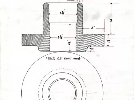 Drawing, Technical - Top Bearing for Boat Davits, St'r. [Steamer] No. 66