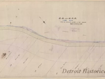 Map - D.M. & M.R.R. Land Plan,
Part of Private Claims at St. Ignace.