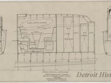 Drawing, Technical - Construction Plan, 36 Ft. Sport Cruiser - 
Cabin Detail, Port Side