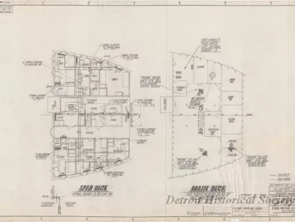 Drawing, Technical - MV Benson Ford,
Hot Water Heating System, Forward Quarters