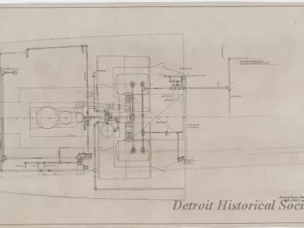 Drawing, Technical - Piping Plan for Str. [Steamer] Naomi