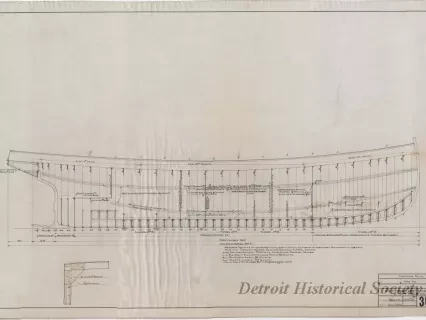 Drawing, Technical - Framing Plan, Fire Tug 
[Hull No. 75]