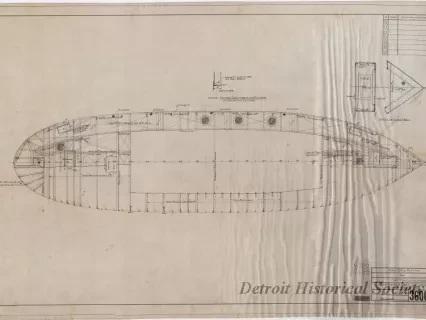 Drawing, Technical - Main Deck Plating for Fire Tug, Clevelander
[Hull No. 75]