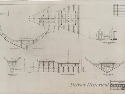 Drawing, Technical - Main Engine Foundation, Fire Tug
[Hull No. 75]