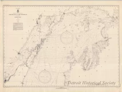 Chart, Navigational - North End of Lake Michigan,
Including Green Bay