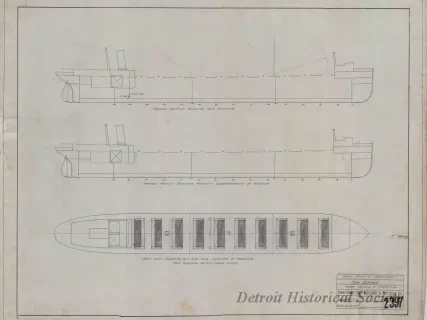 Drawing, Technical - Deck Plan & Profiles,
Str. Jupiter, Strs. Venus & Neptune