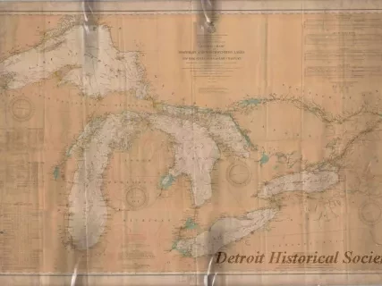 Chart, Navigational - General Chart of the Northern and Northwestern Lakes,
Including New York State Canals and Lake Champlain
