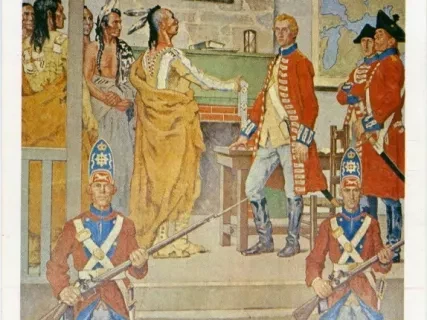 Postcard - The Conspiracy of Pontiac, Detroit Public Library