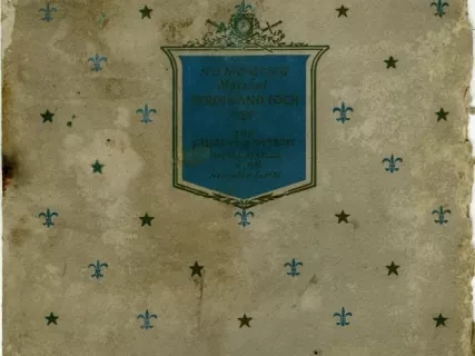 Menu - Honoring Marshal Ferdinand Foch