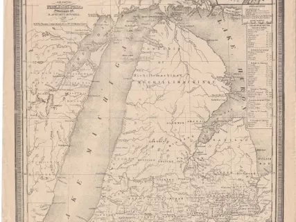 Map - The Tourist's Pocket Map of Michigan Exhibiting Its Internal Improvements