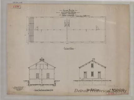 Drawing, Architectural - Store House, Fort Wayne, Michigan.
Office A.A.Q.M., November, 1889
