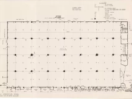 Drawing, Architectural - Hall D, 
Cobo Hall - Convention Arena, 
Civic Center - City of Detroit, Michigan