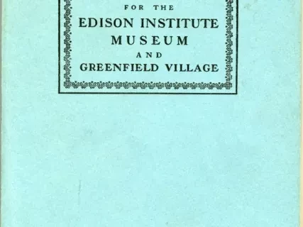 Book - Guide Book For The Edison Institute Museum And Greenfield Village