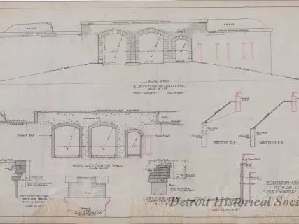 Drawing, Technical - Elevations and Sections,
New Sallyport, Fort Wayne, Michigan