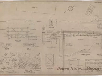 Drawing, Technical - Fort Wayne Ordnance Depot, Detroit, Michigan;
Fire Boat Mooring Facilities