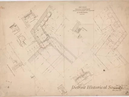 Drawing, Architectural - Fort Wayne, 
Plans & Sections Showing the Scarp Walls & Casemates 
to be Constructed at the East Bastion.