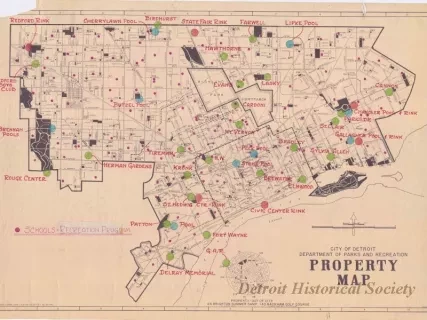 Map - City of Detroit 
Department of Parks and Recreation
Property Map - Schools Recreation Program