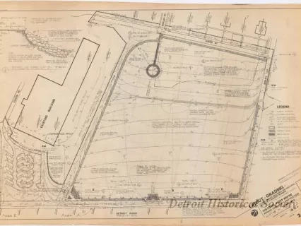 Blueprint - Layout - Grading, 
Historic Fort Wayne Parade Grounds Construction