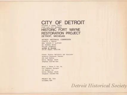 Blueprint - Historic Fort Wayne Restoration Project
(Project No. 76.10)