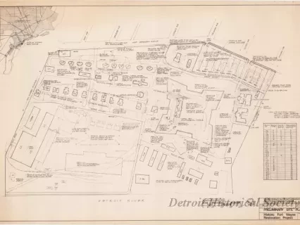 Blueprint - Preliminary Site Plan,
Historic Fort Wayne Restoration Project