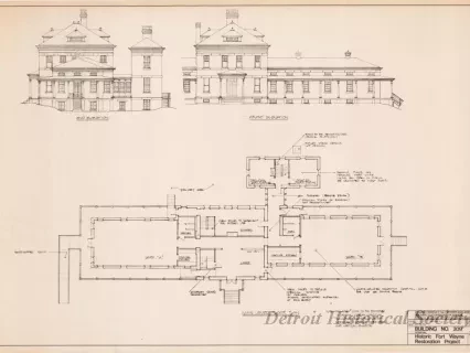Blueprint - Building No. 209,
Historic Fort Wayne Restoration Project