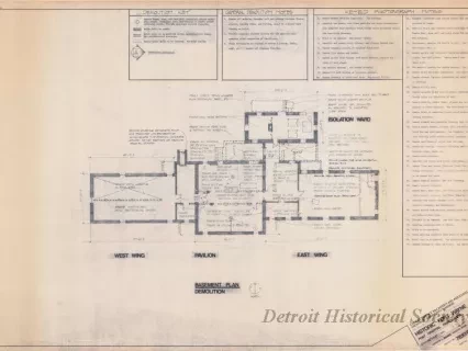 Blueprint - Historic Fort Wayne,
Post Hospital Restoration