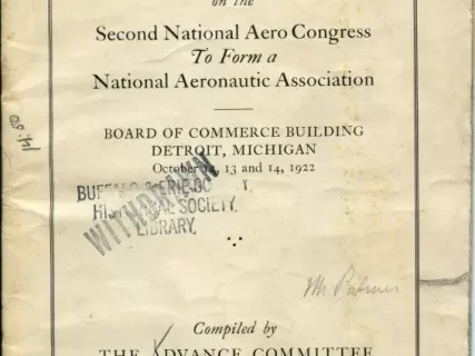 Program - Advance Information on the Second National Aero Congress To Form a National Aeronautic Association.