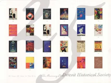 Poster - 25 Years of Jazz in the City - 
Silver Anniversary Edition - Detroit International Jazz Fesitval