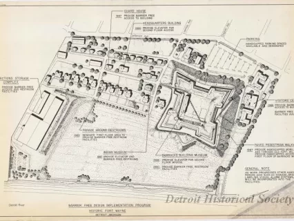 Blueprint - Barrier Free Design Implementation Program,
Historic Fort Wayne, Detroit, Michigan