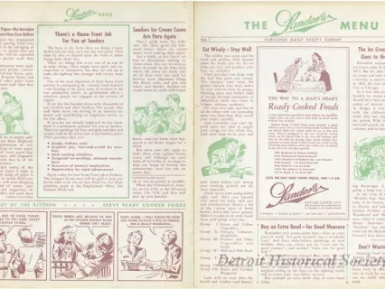 Menu - The Sanders Menu, Vol. 1, No. 8