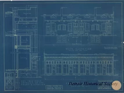 Blueprint - Store Building for Grabow Brothers, 
Hamtramck, Michigan