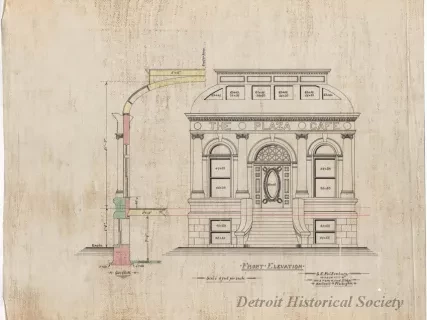 Drawing, Architectural - The Plaza Cafe -
Front Elevation