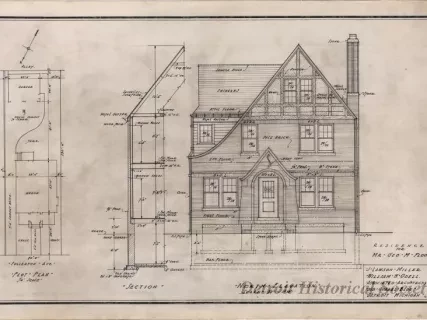 Drawing, Architectural - Residence for Mr. Geo. M. Flood - North Elevation