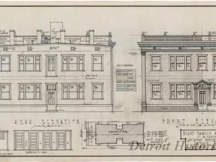 Drawing, Architectural - Eight Family Apartment Building 
to be Erected at No. 25 & 27 Nineteenth Street, Detroit, Mich.
