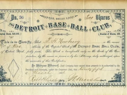 Certificate, Stock