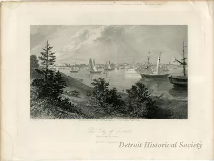 Print - The City of Detroit (From Canada Shore.)